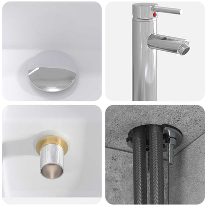 Set di mobili per il bagno 5 pz Grigio Cemento | homemem39