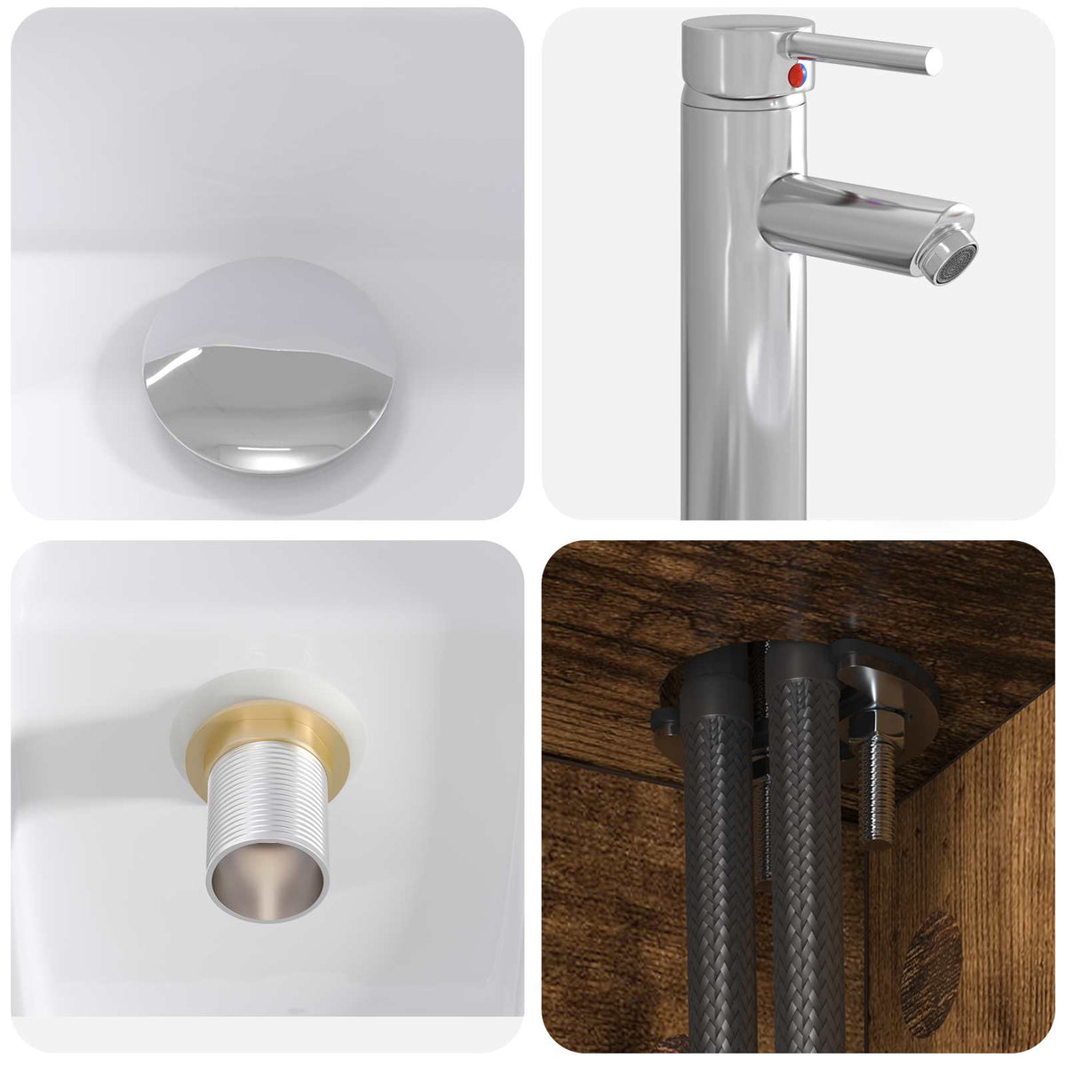 Set di mobili per il bagno 5 pz Rovere Fumo | homemem39