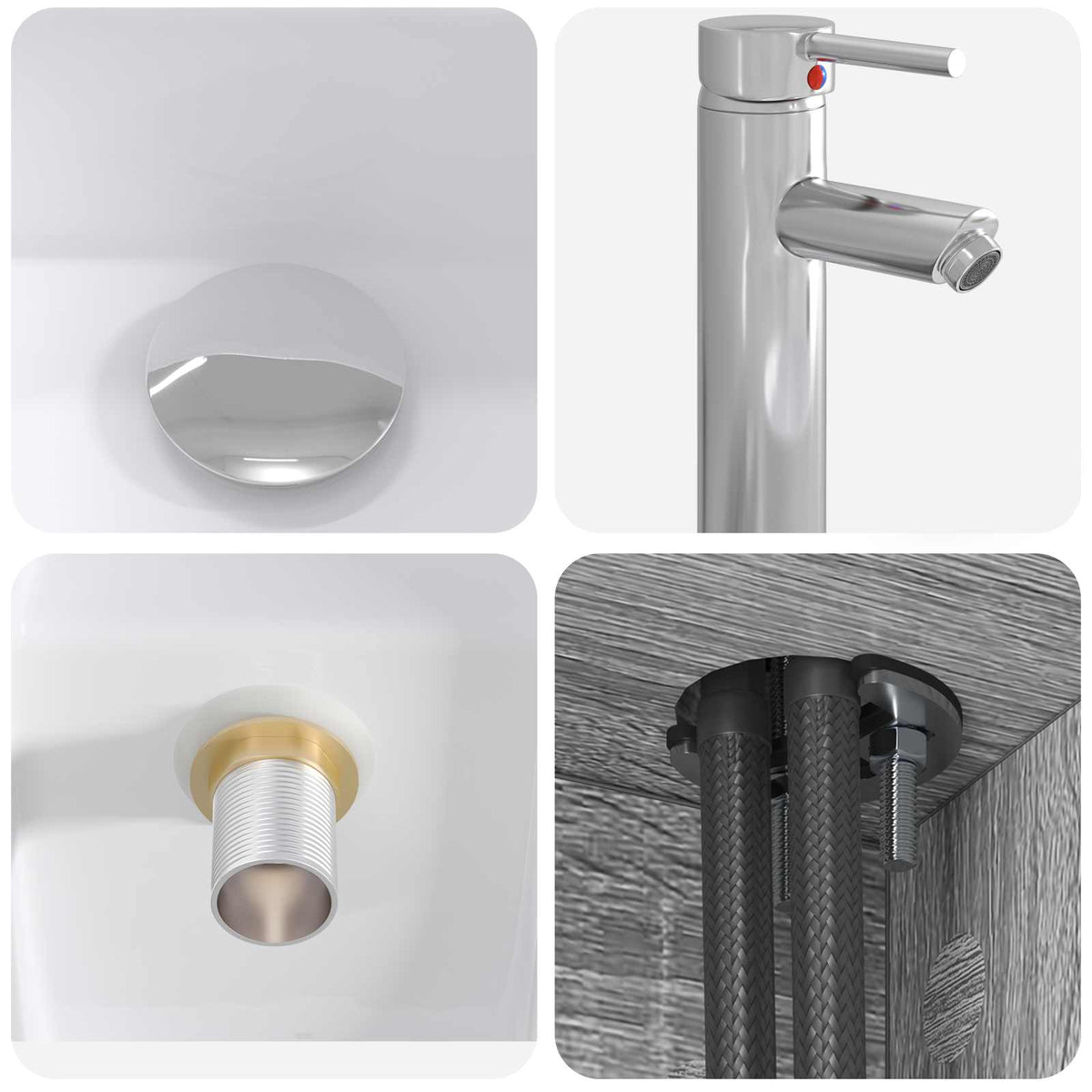 Set di mobili per il bagno 5 pz Sonoma grigio | homemem39
