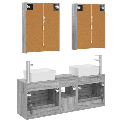 Set di mobili per il bagno 5 pz Sonoma grigio | homemem39