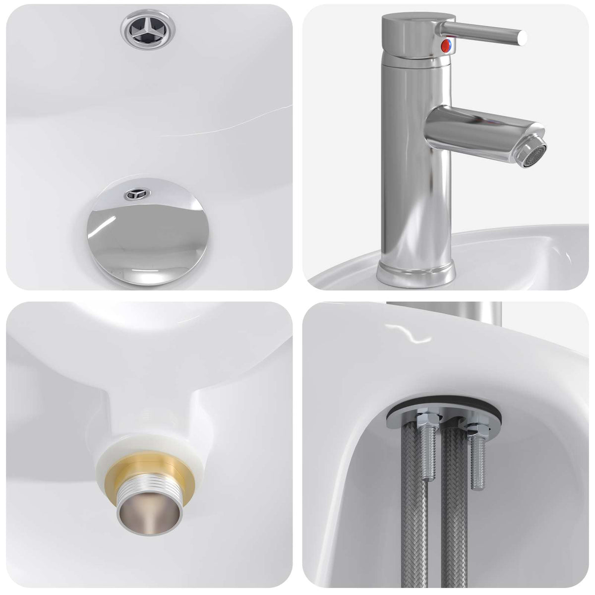 Set di mobili per il bagno 5 pz Legno antico | homemem39
