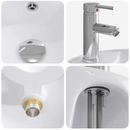 Set di mobili per il bagno 5 pz Legno antico | homemem39