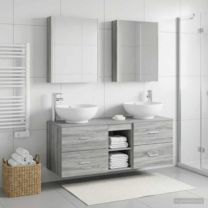 Set di mobili per il bagno 5 pz Sonoma grigio