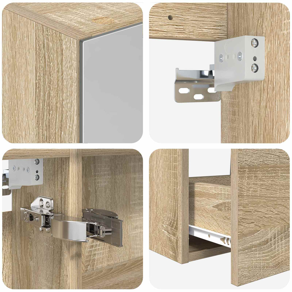 Set di mobili per il bagno 4 pz Rovere Sonoma | homemem39