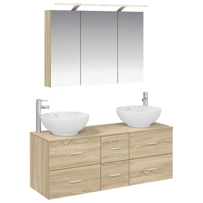 Set di mobili per il bagno 4 pz Rovere Sonoma | homemem39