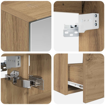 Set di mobili per il bagno 4 pz Rovere Artigianale | homemem39