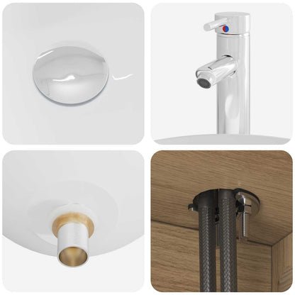Set di mobili per il bagno 4 pz Rovere Artigianale | homemem39