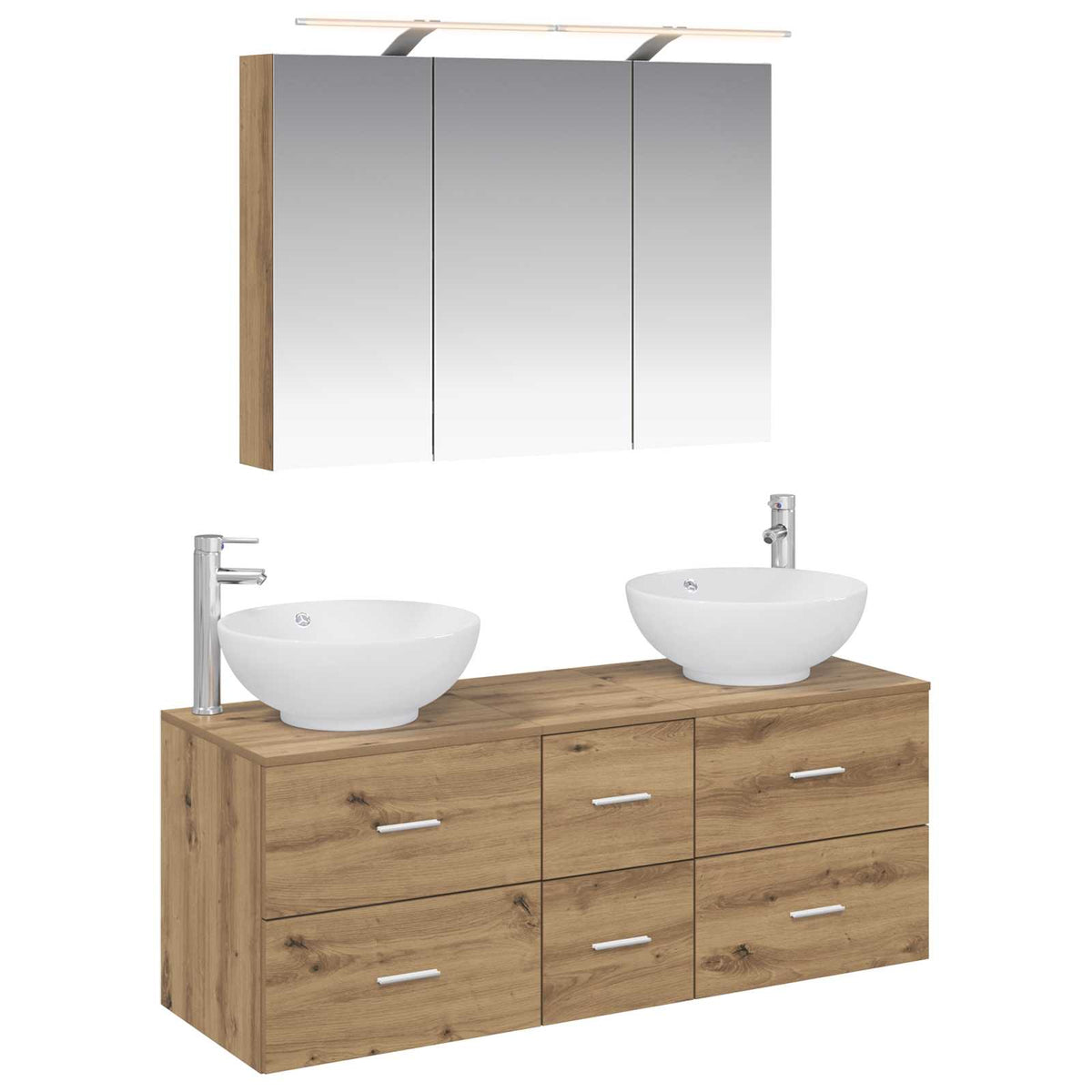 Set di mobili per il bagno 4 pz Rovere Artigianale | homemem39