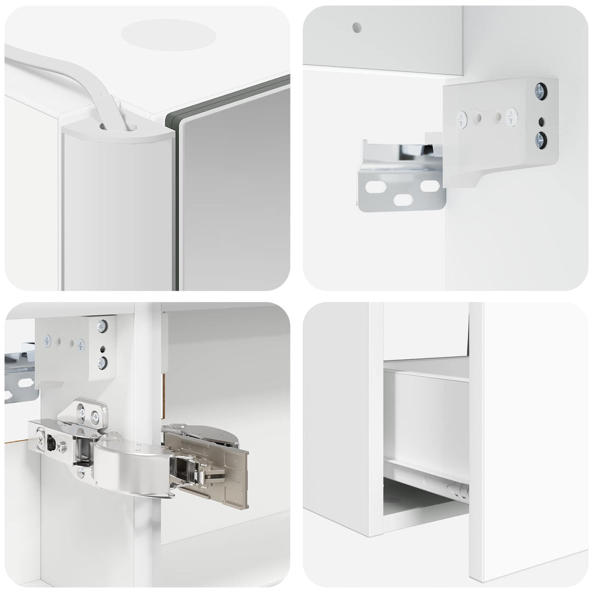 Set di mobili per il bagno 4 pz Bianco | homemem39