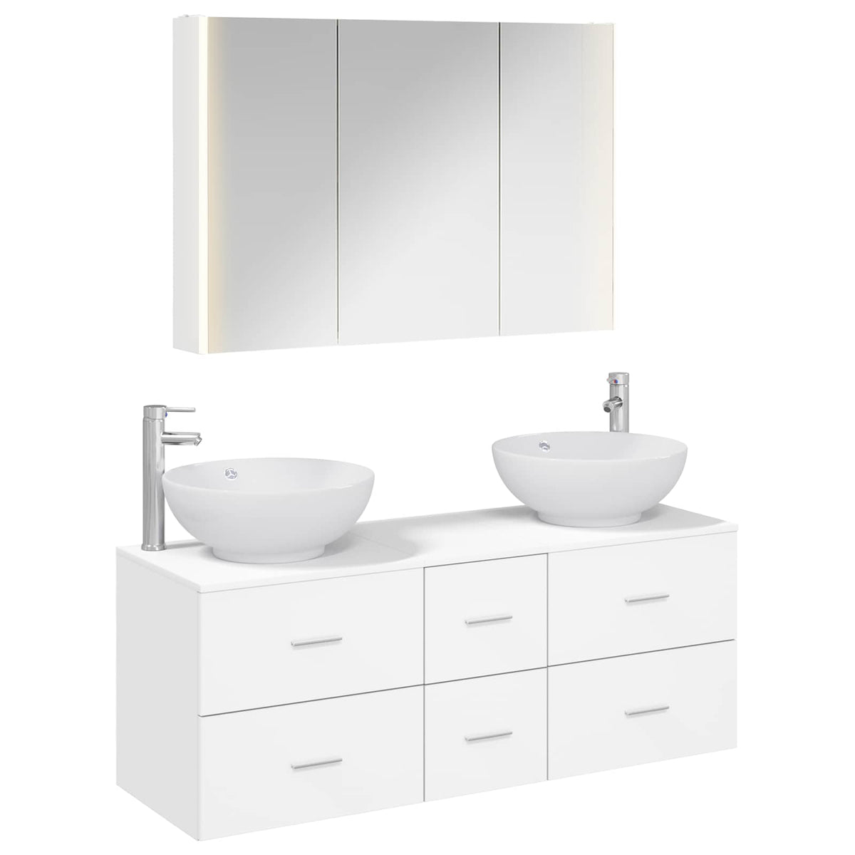 Set di mobili per il bagno 4 pz Bianco | homemem39