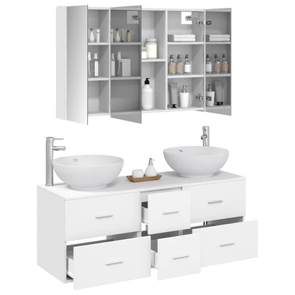 Set di mobili per il bagno 4 pz Bianco | homemem39