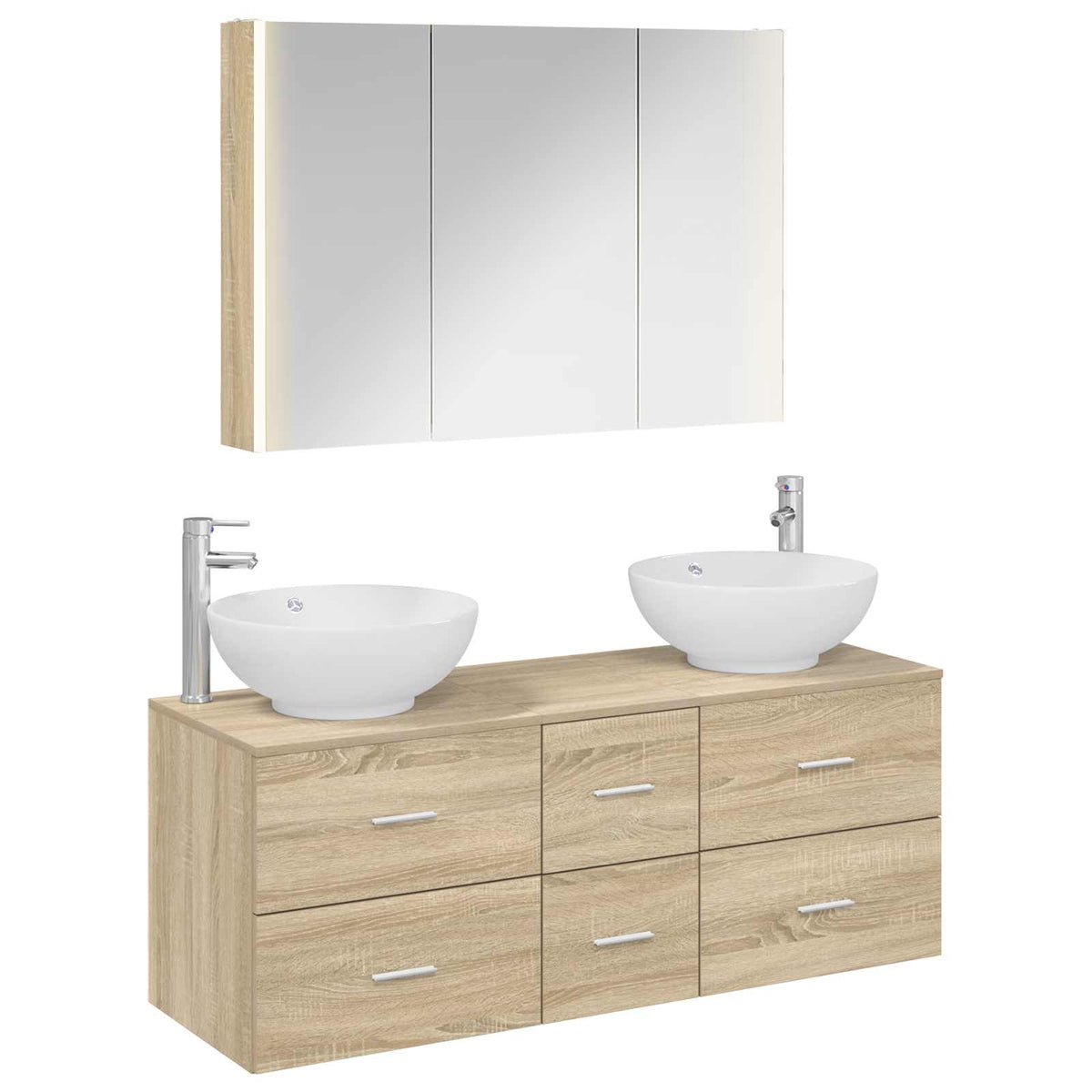 Set di mobili per il bagno 4 pz Rovere Sonoma | homemem39