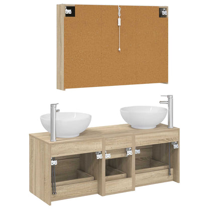 Set di mobili per il bagno 4 pz Rovere Sonoma | homemem39