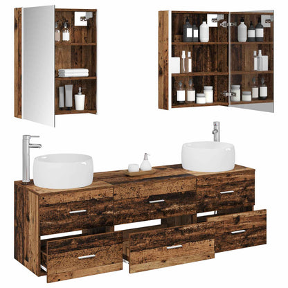 Set di mobili per il bagno 5 pz Legno antico