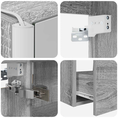 Set di mobili per il bagno 5 pz Sonoma grigio | homemem39