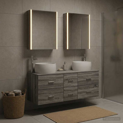 Set di mobili per il bagno 5 pz Sonoma grigio | homemem39