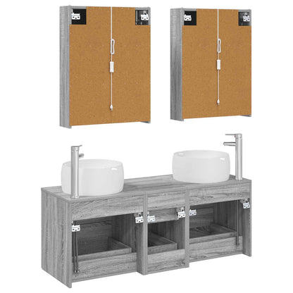 Set di mobili per il bagno 5 pz Sonoma grigio | homemem39
