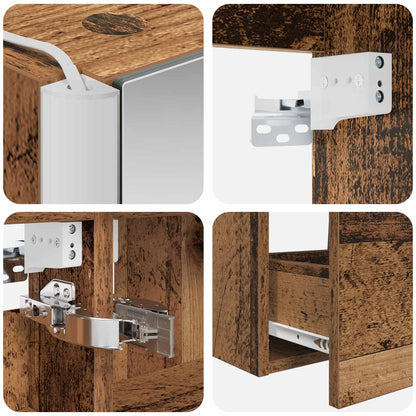 Set di mobili per il bagno 5 pz Legno antico | homemem39