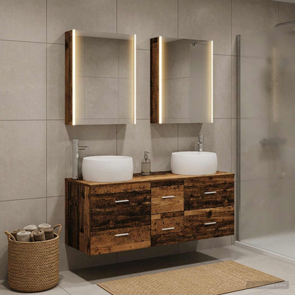 Set di mobili per il bagno 5 pz Legno antico