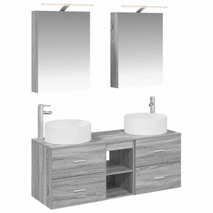 Set di mobili per il bagno 5 pz Sonoma grigio | homemem39