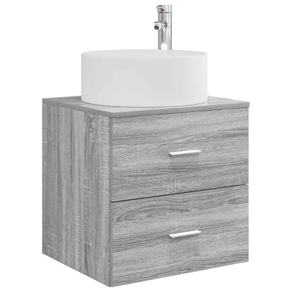 Set di mobili per il bagno 5 pz Sonoma grigio | homemem39