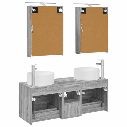 Set di mobili per il bagno 5 pz Sonoma grigio | homemem39
