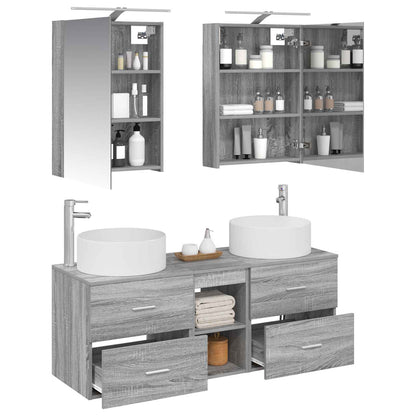 Set di mobili per il bagno 5 pz Sonoma grigio | homemem39