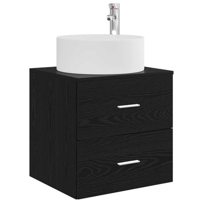 Set di mobili per il bagno 4 pz Rovere Nero | homemem39