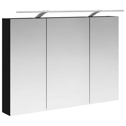 Set di mobili per il bagno 4 pz Rovere Nero | homemem39