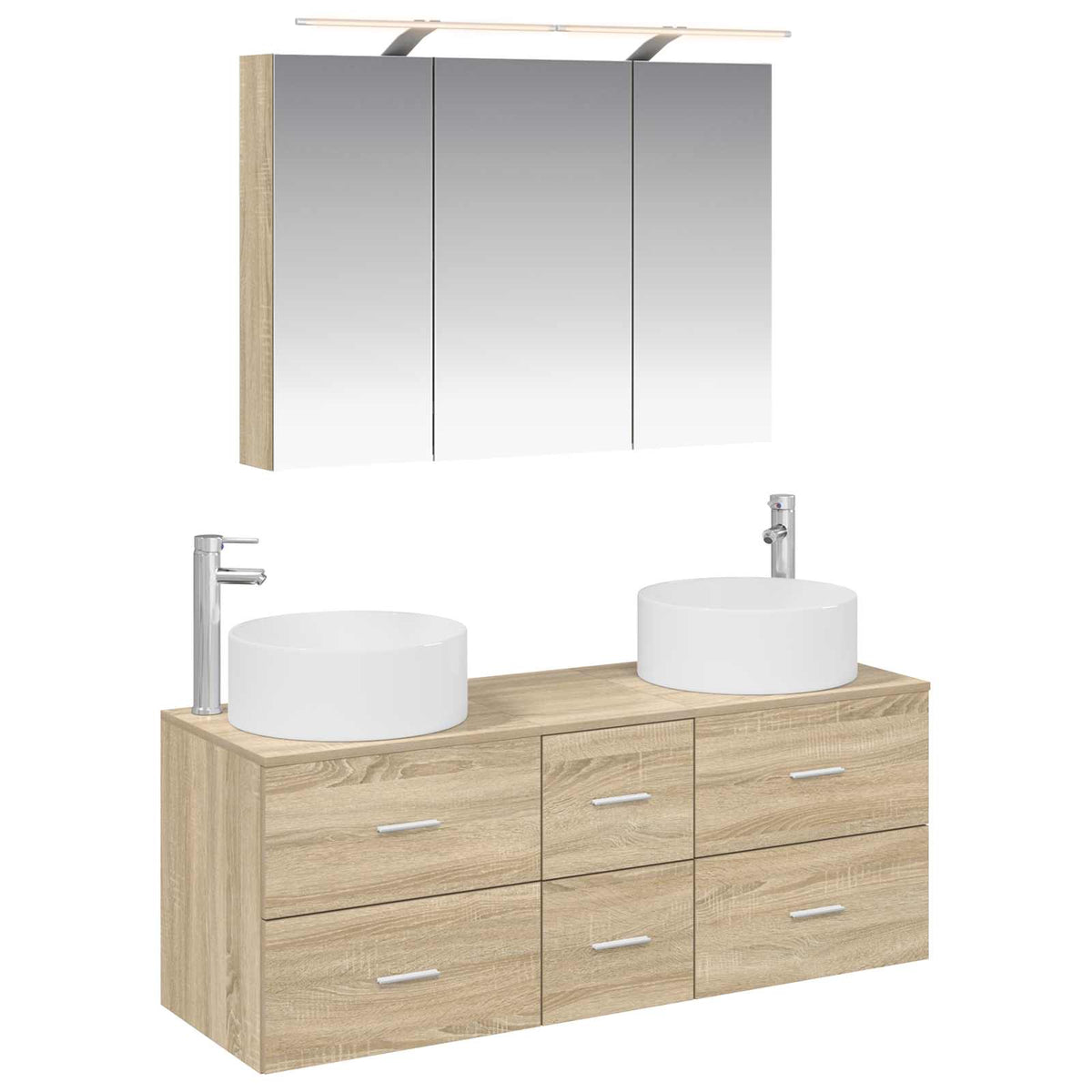 Set di mobili per il bagno 4 pz Rovere Sonoma | homemem39
