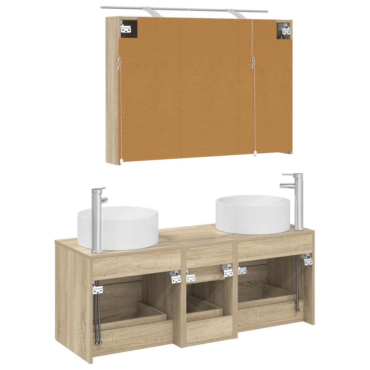 Set di mobili per il bagno 4 pz Rovere Sonoma | homemem39