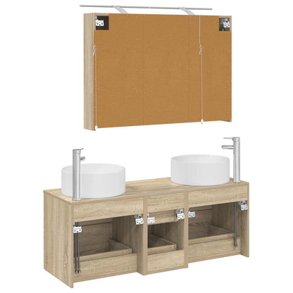 Set di mobili per il bagno 4 pz Rovere Sonoma | homemem39