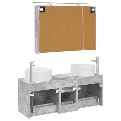 Set di mobili per il bagno 4 pz Grigio Cemento | homemem39