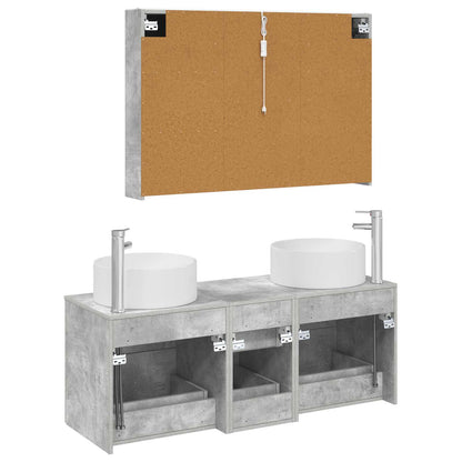 Set di mobili per il bagno 4 pz Grigio Cemento | homemem39