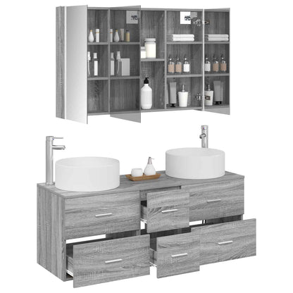 Set di mobili per il bagno 4 pz Sonoma grigio | homemem39