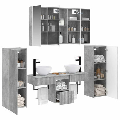 Set di mobili per il bagno 6 pz Grigio Cemento | homemem39