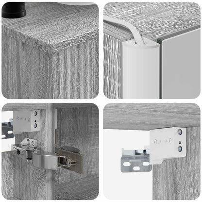 Set di mobili per il bagno 6 pz Sonoma grigio | homemem39