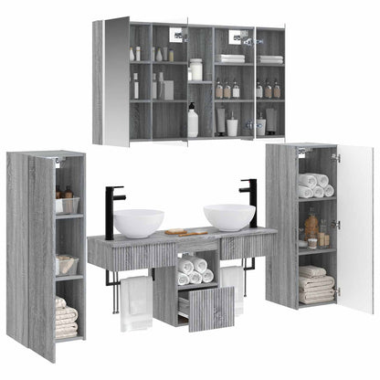 Set di mobili per il bagno 6 pz Sonoma grigio | homemem39
