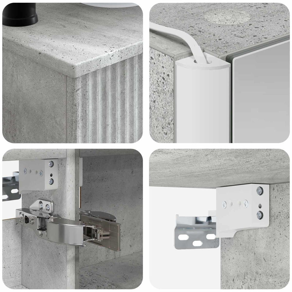 Set di mobili per il bagno 6 pz Grigio Cemento | homemem39