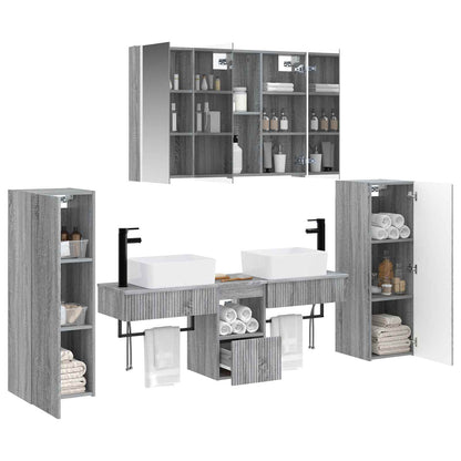 Set di mobili per il bagno 6 pz Sonoma grigio | homemem39