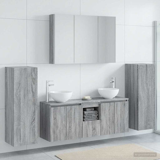 Set di mobili per il bagno 6 pz Sonoma grigio | homemem39
