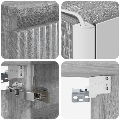 Set di mobili per il bagno 6 pz Sonoma grigio | homemem39