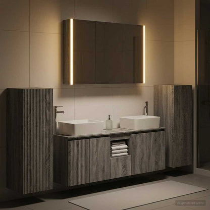 Set di mobili per il bagno 6 pz Sonoma grigio | homemem39