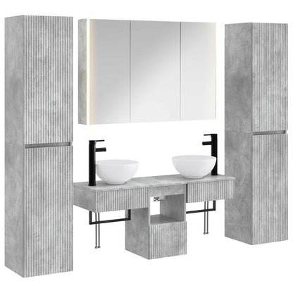 Set di mobili per il bagno 6 pz Grigio Cemento | homemem39