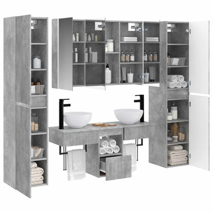 Set di mobili per il bagno 6 pz Grigio Cemento | homemem39