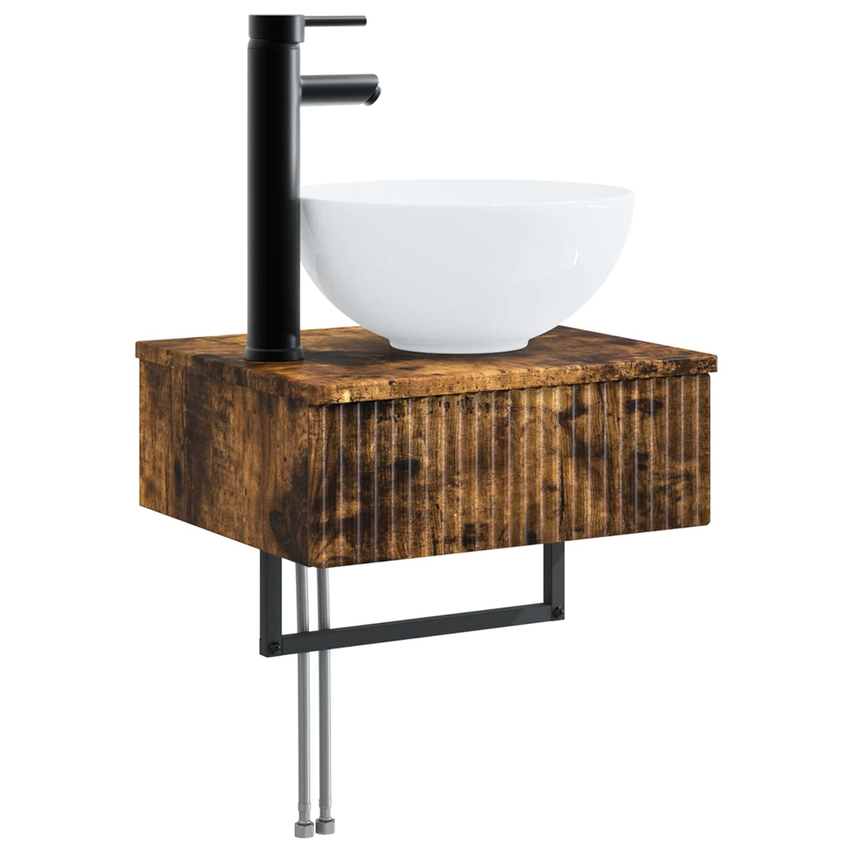 Set di mobili per il bagno 6 pz Rovere Fumo | homemem39