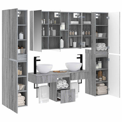 Set di mobili per il bagno 6 pz Sonoma grigio | homemem39