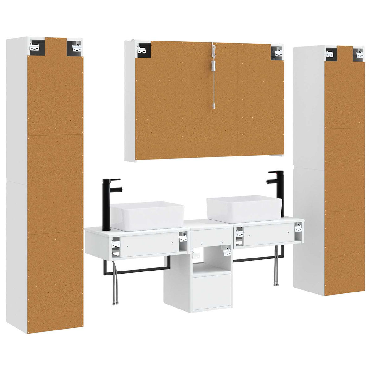 Set di mobili per il bagno 6 pz Bianco | homemem39
