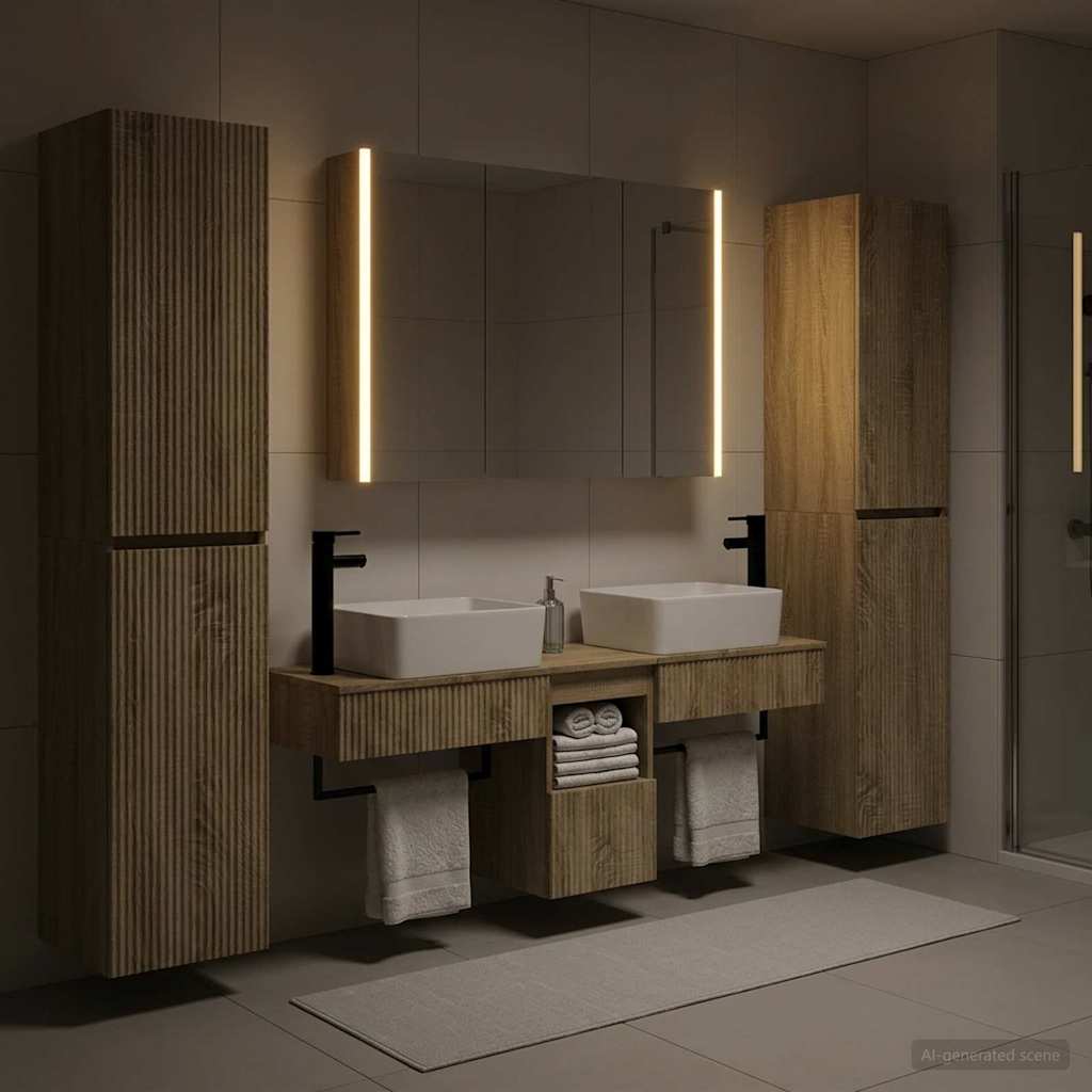 Set di mobili per il bagno 6 pz Rovere Sonoma | homemem39