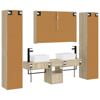 Set di mobili per il bagno 6 pz Rovere Sonoma | homemem39